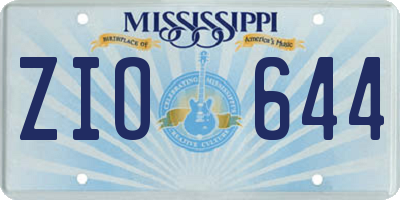 MS license plate ZIO644