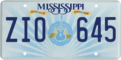 MS license plate ZIO645