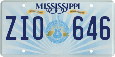 MS license plate ZIO646