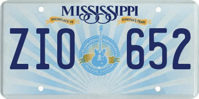 MS license plate ZIO652