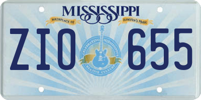 MS license plate ZIO655