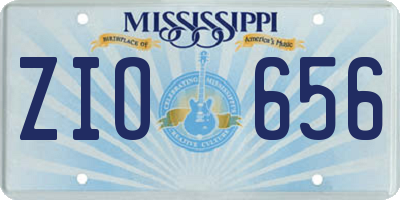 MS license plate ZIO656