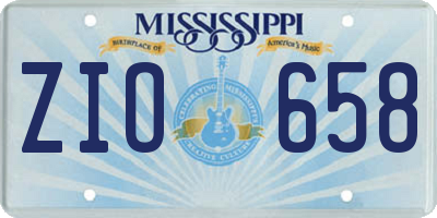 MS license plate ZIO658