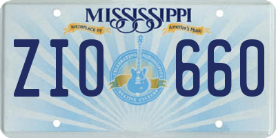 MS license plate ZIO660