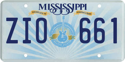 MS license plate ZIO661