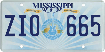 MS license plate ZIO665