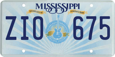 MS license plate ZIO675