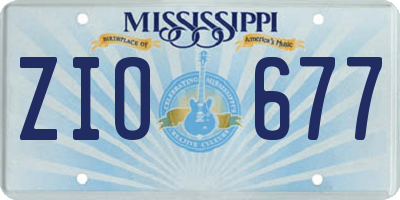MS license plate ZIO677