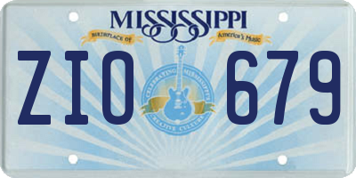 MS license plate ZIO679