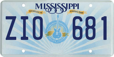 MS license plate ZIO681