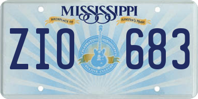 MS license plate ZIO683