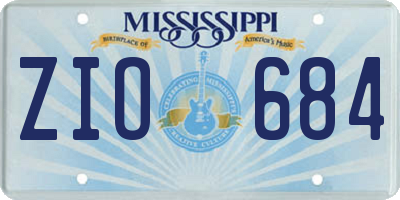 MS license plate ZIO684