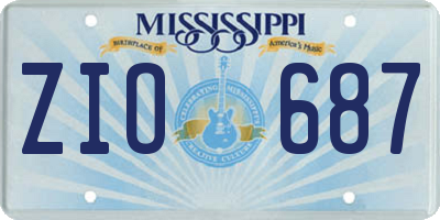 MS license plate ZIO687