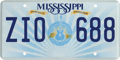 MS license plate ZIO688