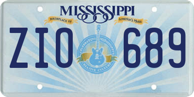 MS license plate ZIO689