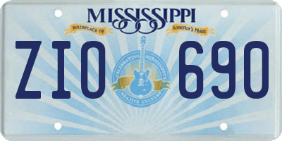 MS license plate ZIO690