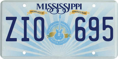 MS license plate ZIO695