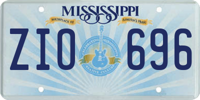 MS license plate ZIO696