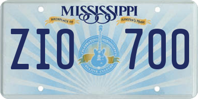 MS license plate ZIO700