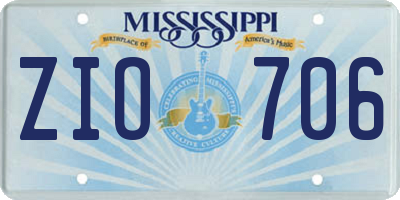 MS license plate ZIO706