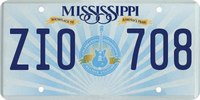 MS license plate ZIO708