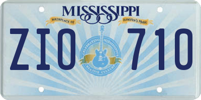 MS license plate ZIO710