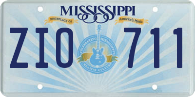 MS license plate ZIO711