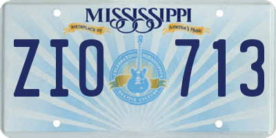 MS license plate ZIO713
