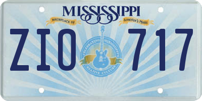 MS license plate ZIO717