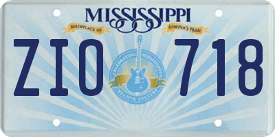 MS license plate ZIO718