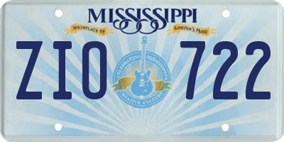 MS license plate ZIO722