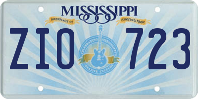 MS license plate ZIO723