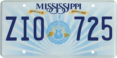 MS license plate ZIO725