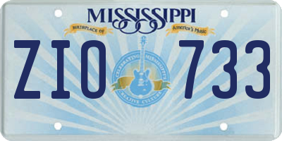 MS license plate ZIO733