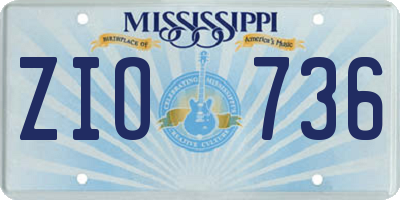 MS license plate ZIO736