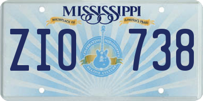 MS license plate ZIO738