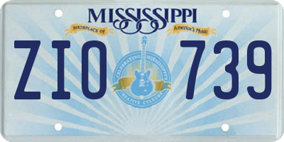 MS license plate ZIO739