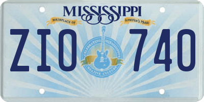 MS license plate ZIO740