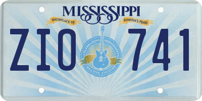 MS license plate ZIO741