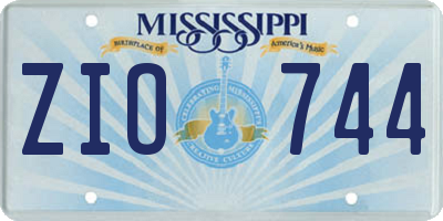 MS license plate ZIO744
