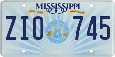 MS license plate ZIO745