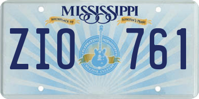 MS license plate ZIO761
