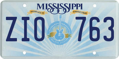 MS license plate ZIO763