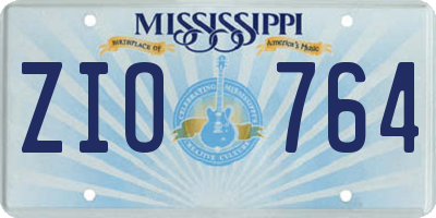 MS license plate ZIO764