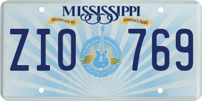 MS license plate ZIO769