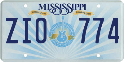 MS license plate ZIO774