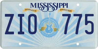 MS license plate ZIO775