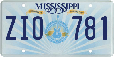 MS license plate ZIO781