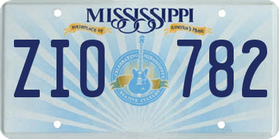 MS license plate ZIO782