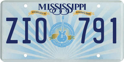 MS license plate ZIO791